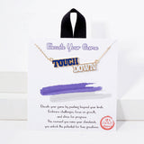 107430, ELEVATE YOUR GAME ENAMEL ACCENT TOUCH DOWN PENDANT NECKLACE