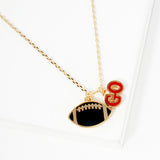 107859, GO FOOTBALL GAME DAY ENAMEL PENDANT NECKLACE