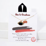 107859, GO FOOTBALL GAME DAY ENAMEL PENDANT NECKLACE