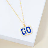 107708, GO GAME DAY ENAMEL PENDANT NECKLACE