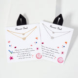 109346, FLOWER BUD DAINTY CUBIC ZIRCONIA ACCENT DOUBLE LAYERED NECKLACE