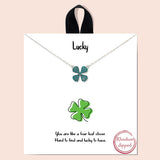 90317, "LUCKY" GOLD DIPPED, A FOUR LEAF CLOVER DAINTY NECKLACE