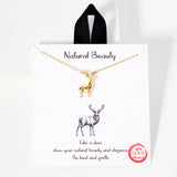 107235, NATURAL BEAUTY DEER CHARM NECKLACE