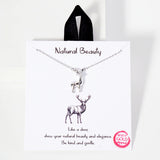 107235, NATURAL BEAUTY DEER CHARM NECKLACE
