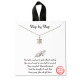 108528, STEP BY STEP DAINTY SEA TURTLE CUBIC ZIRCONIA ACCENT CHARM NECKLACE