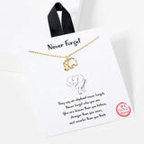 108514, NEVER FORGET DAINTY ELEPHANT CHARM NECKLACE