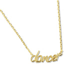 108516, LETS DANCE DAINTY DANCER WORD NECKLACE