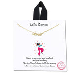 108516, LETS DANCE DAINTY DANCER WORD NECKLACE