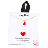 108511, LOVING HEART DAINTY ENAMEL HEART CHARM NECKLACE