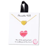 108509, PROVERBS 4 23 HEART CUBIC ZIRCONIA ACCENT NECKLACE