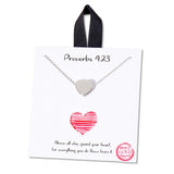 108509, PROVERBS 4 23 HEART CUBIC ZIRCONIA ACCENT NECKLACE