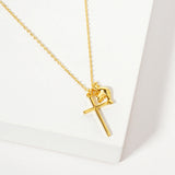 107241, ROMANS 15 13 DAINTY CROSS DOVE CHARM NECKLACE