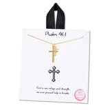 108510, PSALM 46 1 DAINTY CROSS CHARM NECKLACE