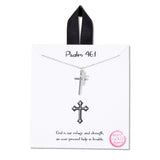 108510, PSALM 46 1 DAINTY CROSS CHARM NECKLACE