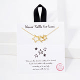 107424, NEVER SETTLE FOR LESS TRIPLE CUTOUT STAR NECKLACE
