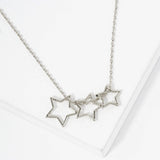 107424, NEVER SETTLE FOR LESS TRIPLE CUTOUT STAR NECKLACE