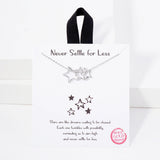 107424, NEVER SETTLE FOR LESS TRIPLE CUTOUT STAR NECKLACE