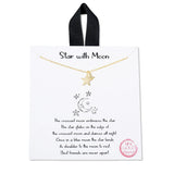 108512, STAR WITH MOON DAINTY CHARM NECKLACE