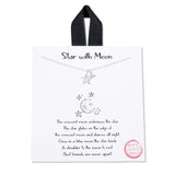 108512, STAR WITH MOON DAINTY CHARM NECKLACE