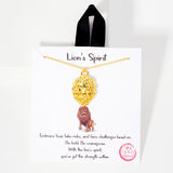 107237, LIONS SPIRIT LION FACE PENDANT NECKLACE