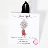 107237, LIONS SPIRIT LION FACE PENDANT NECKLACE