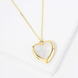 107422, HEALING HEART MOTHER OF PEARL PENDANT NECKLACE