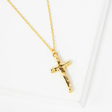 107421, ISAIAH 40 31 HAMMERED CROSS PENDANT NECKLACE