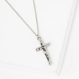 107421, ISAIAH 40 31 HAMMERED CROSS PENDANT NECKLACE