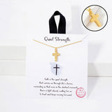 Quiet Strength Cubic Zirconia Accent Dainty Cross Pendant Necklace