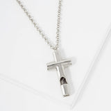 107428, PSALM 121 VERSE 7 TO 8 CROSS SAFETY WHISTLE PENDANT NECKLACE