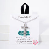 107428, PSALM 121 VERSE 7 TO 8 CROSS SAFETY WHISTLE PENDANT NECKLACE