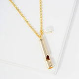 107427, WHISTLE FRESHWATER PEARL CHARM SAFETY WHISTLE PENDANT NECKLACE