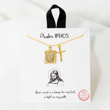 108649, PSALM 119 105 BIBLE CROSS CHARMS NECKLACE