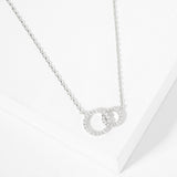 108728, PROMISE DAINTY INTERLOCKING CIRCLE CUBIC ZIRCONIA ACCENT NECKLACE