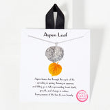 107418, ASPEN LEAF PENDANT NECKLACE