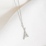 108652, ONE SWING BASEBALL BAT DAINTY CUBIC ZIRCONIA ACCENT PENDANT NECKLACE