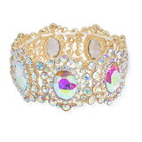 107219, OVAL RHINESTONE ACCENT EVENING STRETCH BRACELET