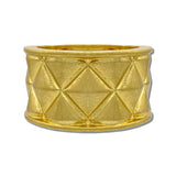 24K Gold Tone Quilted Pyramid Wide Stretch Bracelet – 24K Gold Tone · BR10053VG24K_TP BR10053VG24K