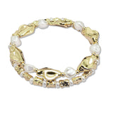 107904, NUGGET BEADED WITH FRESHWATER PEARL BRACELET SET