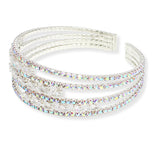 107286, MARQUISE CUBIC ZIRCONIA ACCENT CRYSTAL RHINESTONE STRETCH CUFF BRACELET