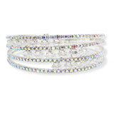 107286, MARQUISE CUBIC ZIRCONIA ACCENT CRYSTAL RHINESTONE STRETCH CUFF BRACELET