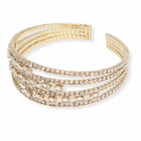 107286, MARQUISE CUBIC ZIRCONIA ACCENT CRYSTAL RHINESTONE STRETCH CUFF BRACELET