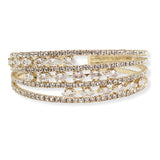 107286, MARQUISE CUBIC ZIRCONIA ACCENT CRYSTAL RHINESTONE STRETCH CUFF BRACELET