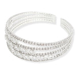 107286, MARQUISE CUBIC ZIRCONIA ACCENT CRYSTAL RHINESTONE STRETCH CUFF BRACELET