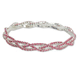 108380, TWISTED CRYSTAL RHINESTONE STRETCH BRACELET