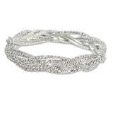 108379, DOUBLE LINE TWISTED CRYSTAL RHINESTONE STRETCH BRACELET