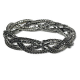 108379, DOUBLE LINE TWISTED CRYSTAL RHINESTONE STRETCH BRACELET