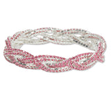 108379, DOUBLE LINE TWISTED CRYSTAL RHINESTONE STRETCH BRACELET