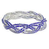 108379, DOUBLE LINE TWISTED CRYSTAL RHINESTONE STRETCH BRACELET