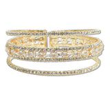 108393, CUBIC ZIRCONIA ACCENT CRYSTAL RHINESTONE STRETCH CUFF BRACELET